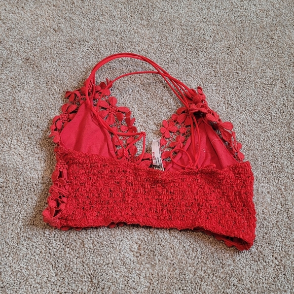Free People Miss Dazie Bralette In Red Hot Size Small - Picture 5 of 6